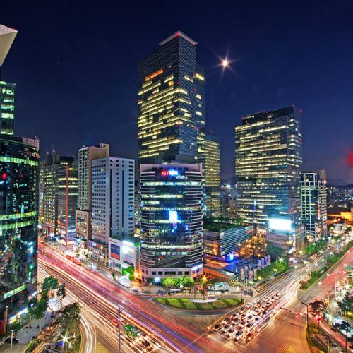 Gangnam Station at night