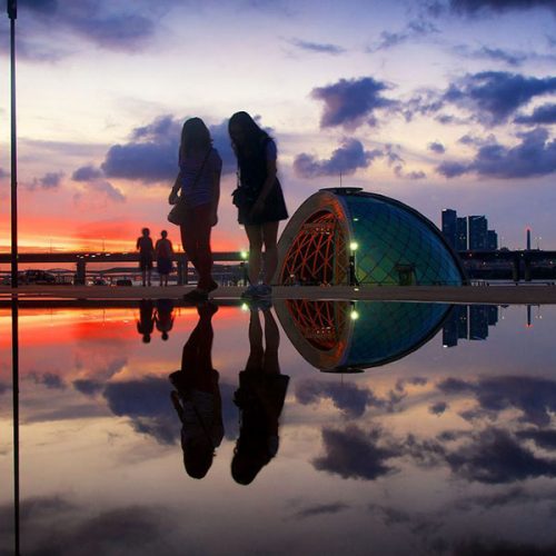 Hangang River Floating Islands in Seoul, Korea